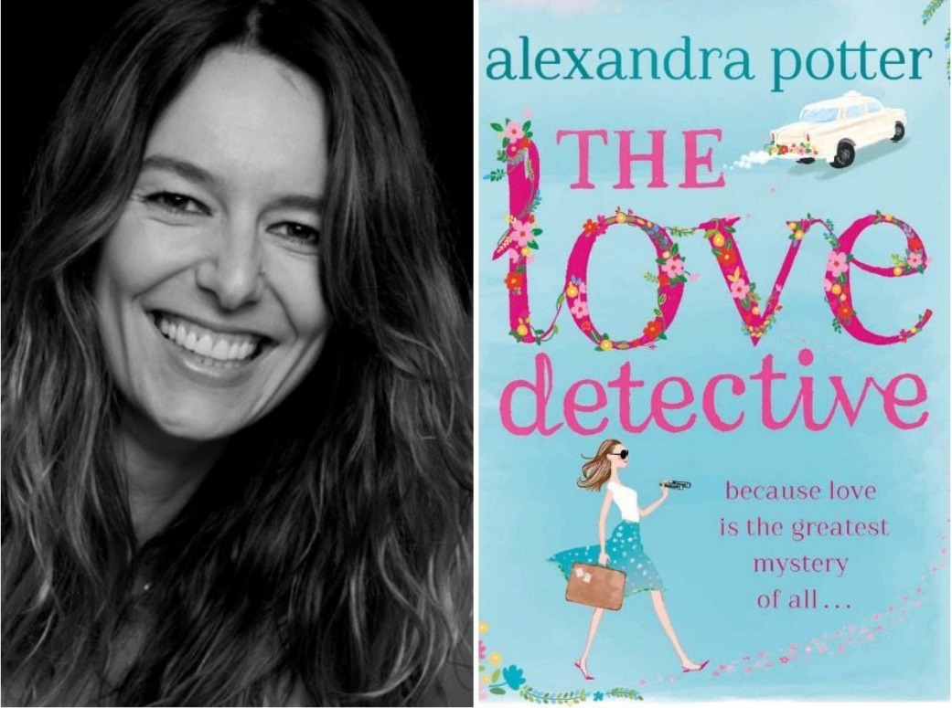 Portrait Alexandra Potter dengan salah satu karyanya yang berjudul "The Love Detective".