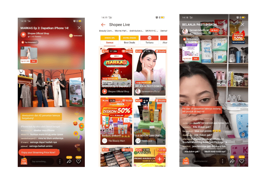 Artis Ikut Bergabung Live Streaming di Shopee 