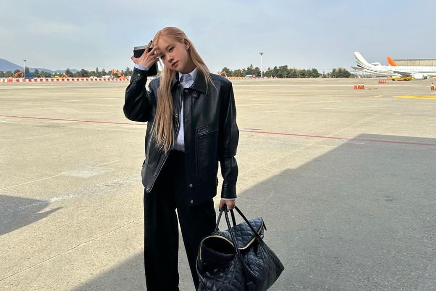 Black Oversize Leather Jacket - Business Trip OOTD Ala Rose